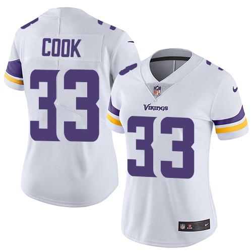 Women 2019 Minnesota Vikings 33 Cook white Nike Vapor Untouchable Limited NFL Jersey